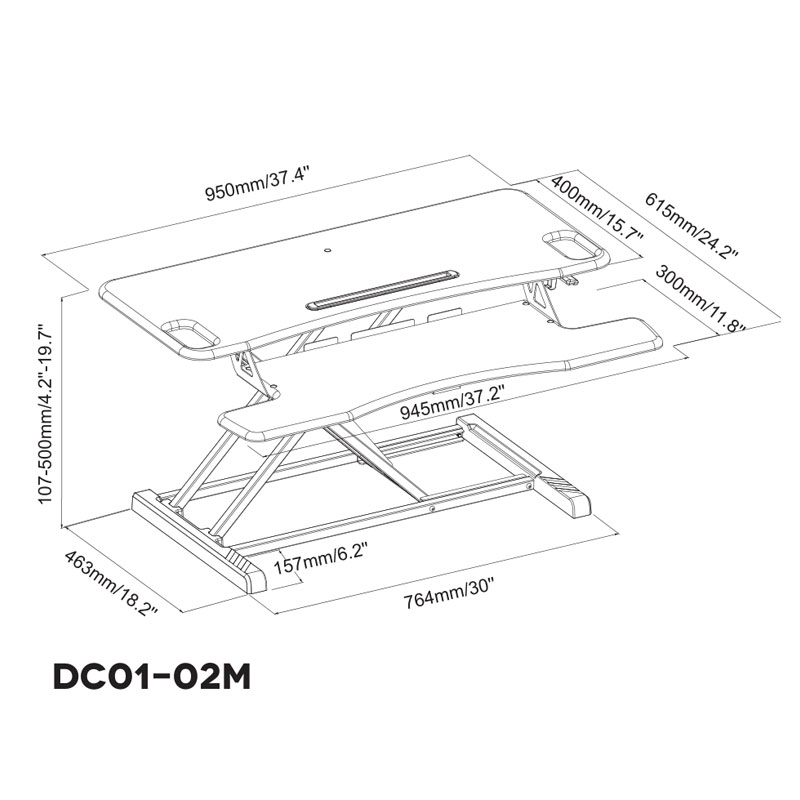 Height-Adjustable Desktop ConverterDC01-01M-DC01-02M