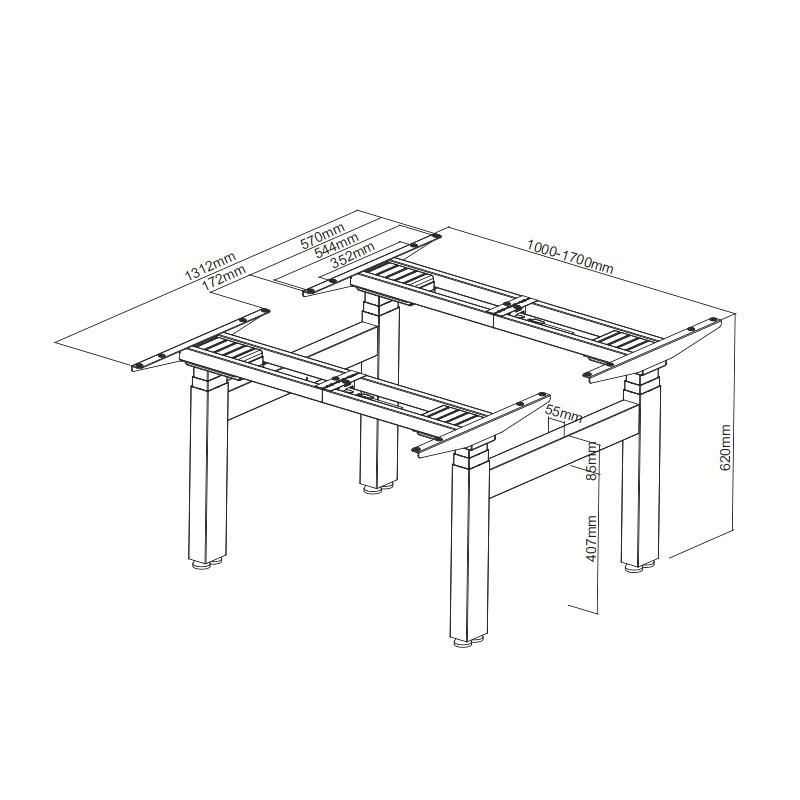 Back to Back Electric Sit-Stand Desk-FM43-01