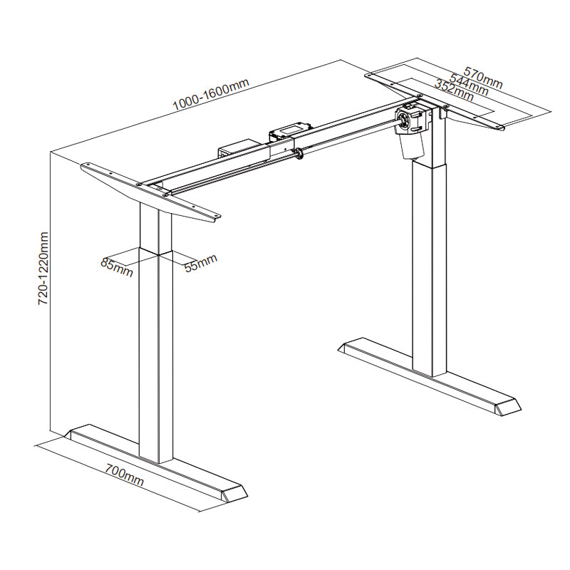 Single Motor Electric Sit-Stand Desk-SM22-01D