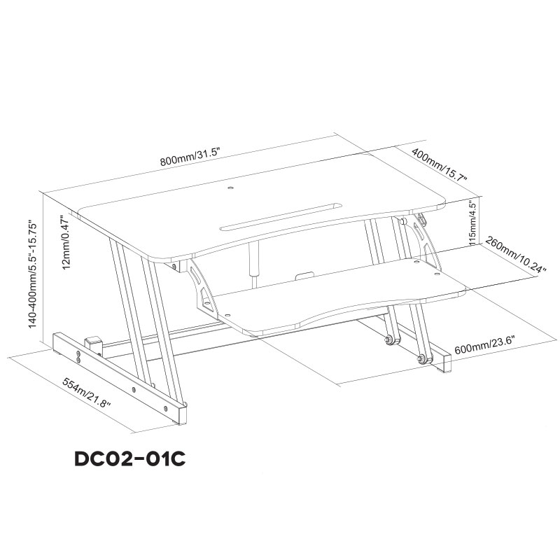 ECONOMICAL HEIGHT-ADJUSTABLE DESKTOP CONVERTER