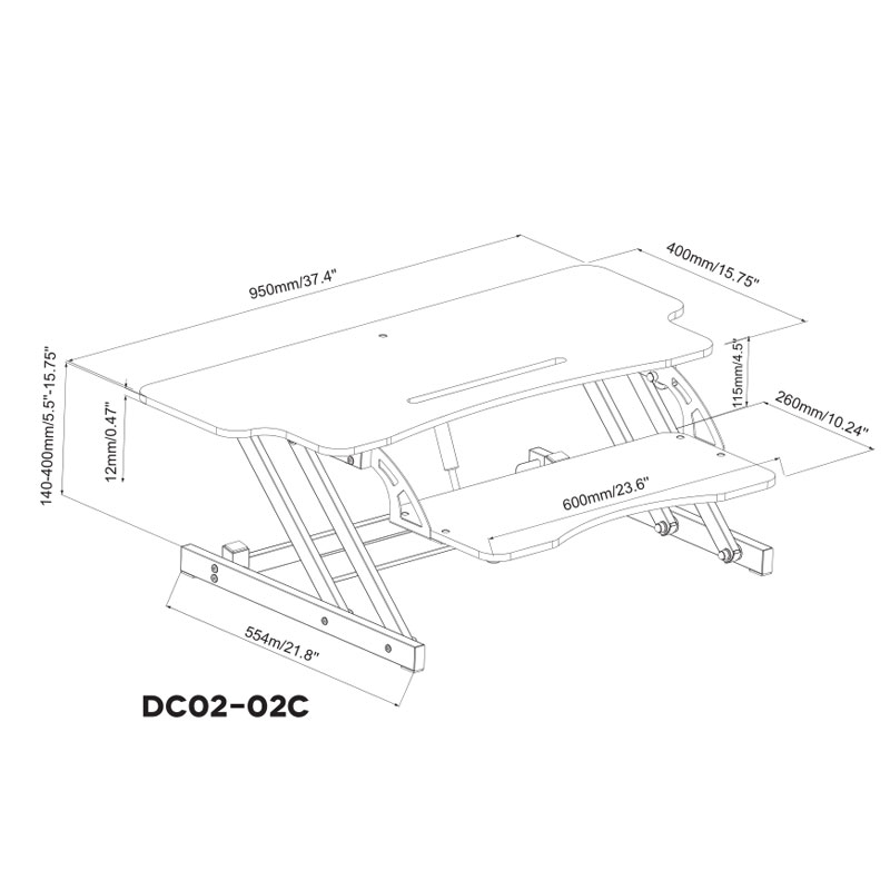 ECONOMICAL HEIGHT-ADJUSTABLE DESKTOP CONVERTER