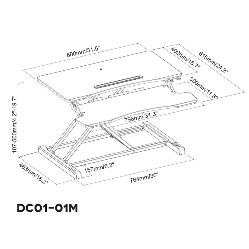 Height-Adjustable Desktop ConverterDC01-01M-DC01-02M